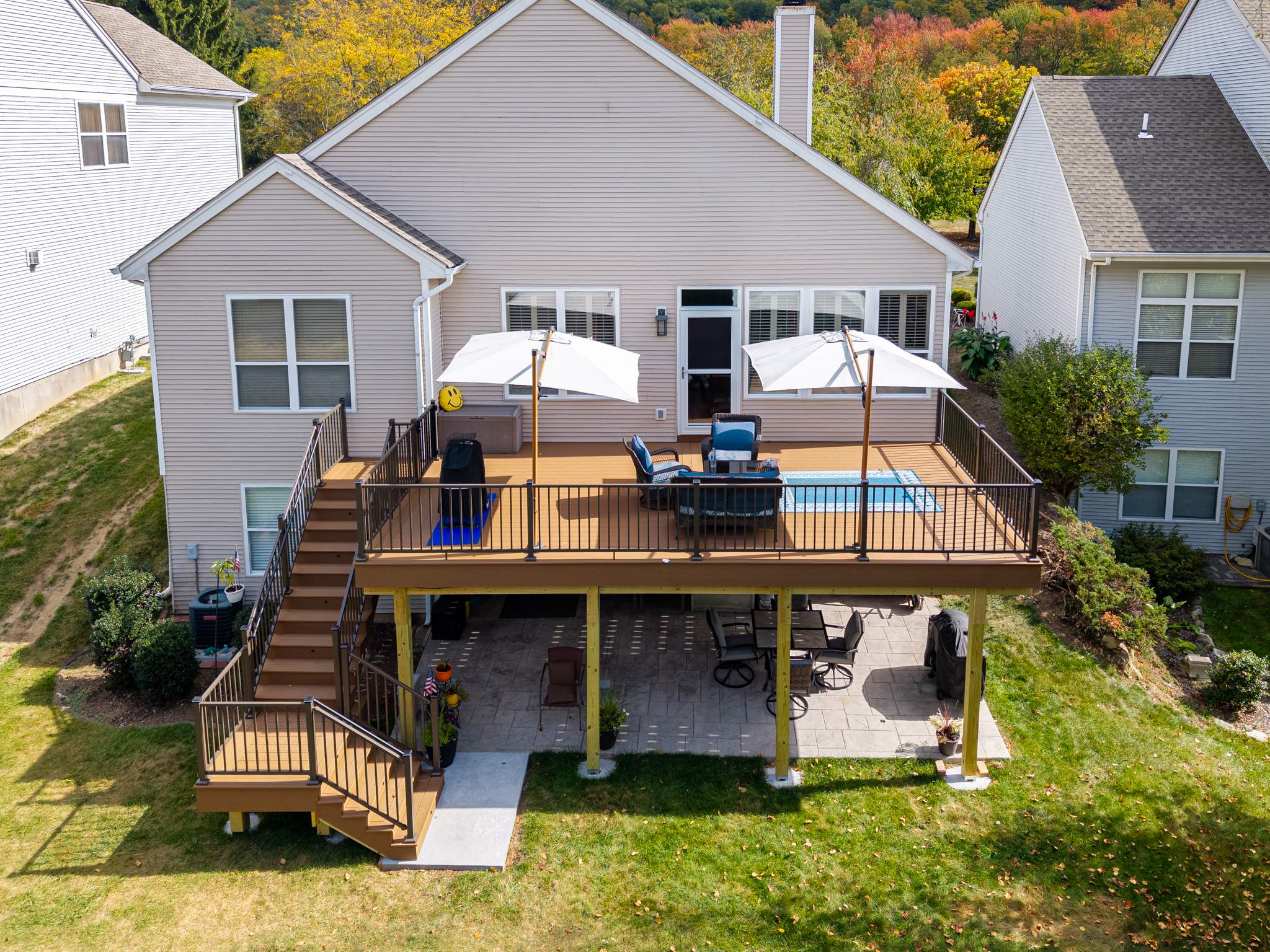 Crystal Springs Trex Deck With Covered Patio